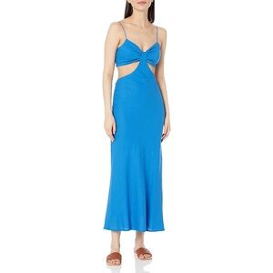 Revolve NIA Chamomile Cutout Maxi Dress in Cobalt Blue Linen S